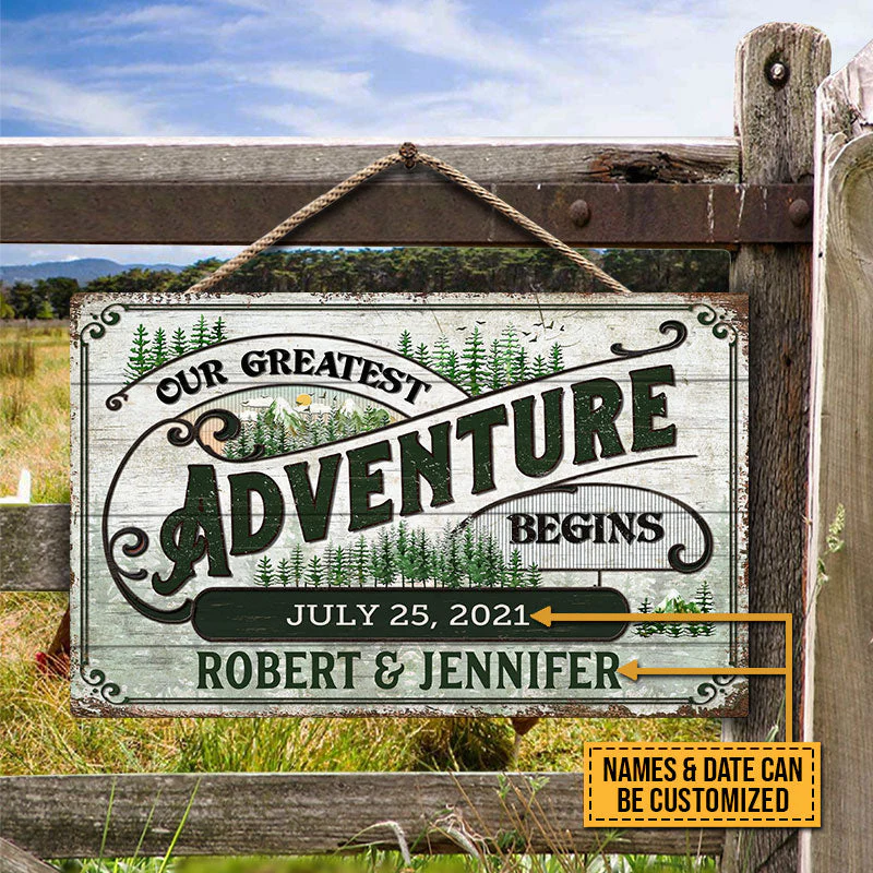Wedding Our Greatest Adventure Custom Wood Rectangle Sign - Image 4
