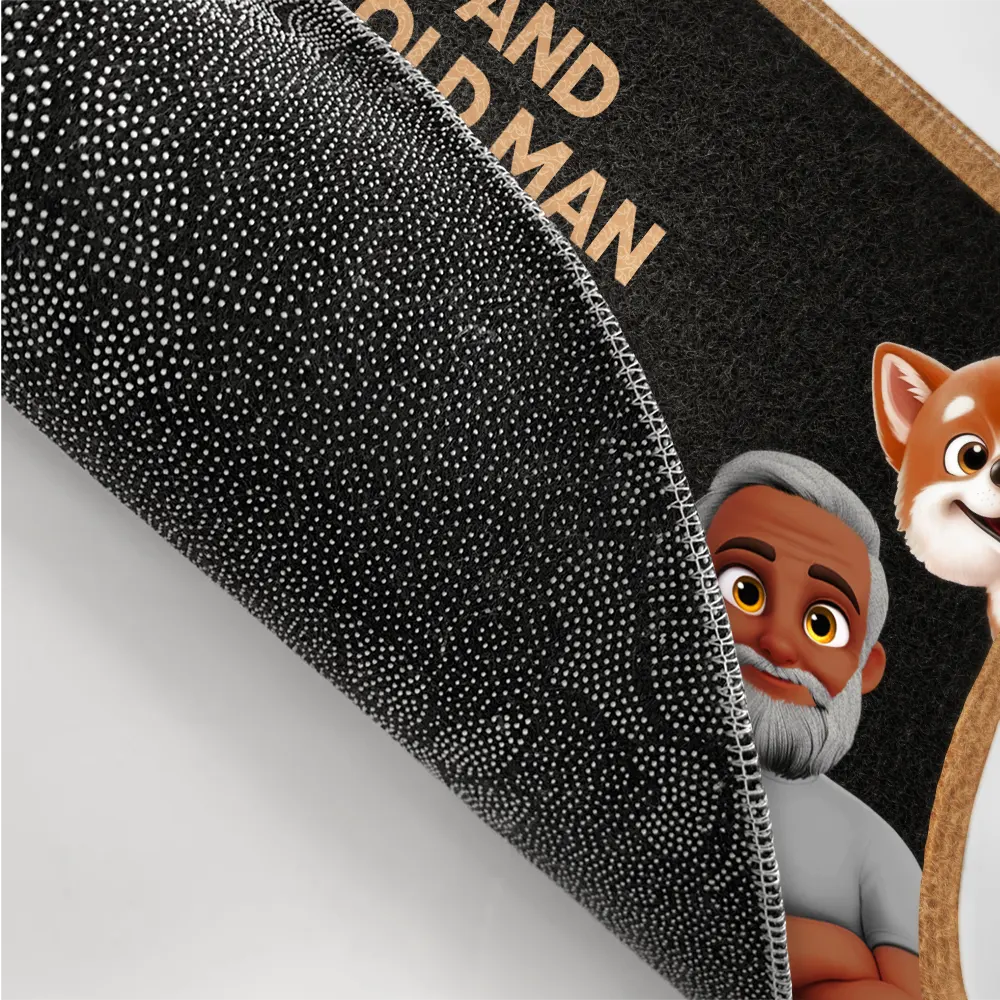 Welcome A Lovely Lady And A Grumpy Old Man Live Here 3D Dog - Personalized Doormat - Image 3