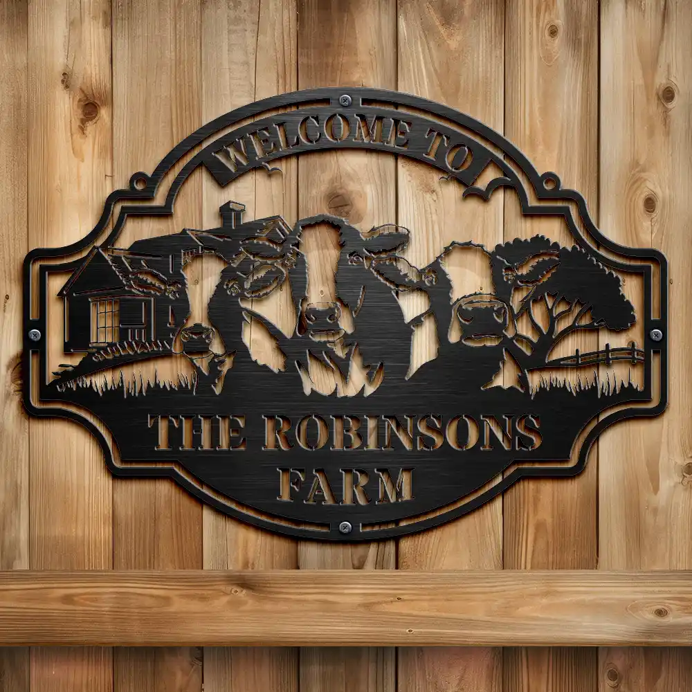 Welcome Animals Farm - Personalized Cutout Metal Sign - Image 2
