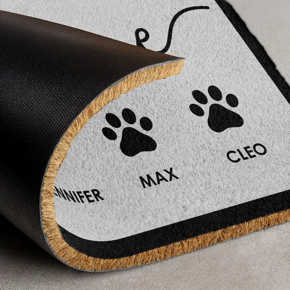 Welcome Family Heart Pawprints - Personalized Coconut Doormat - Image 4