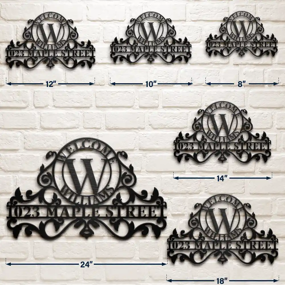Welcome Family Name Monogram - Personalized Cutout Metal Sign - Image 6