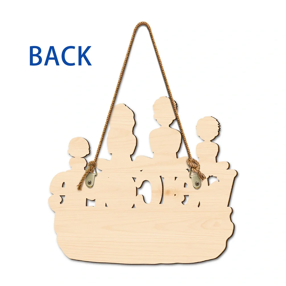 Welcome Happy Family 3D Effect - Personalized Custom Shaped Wood Sign - Image 6