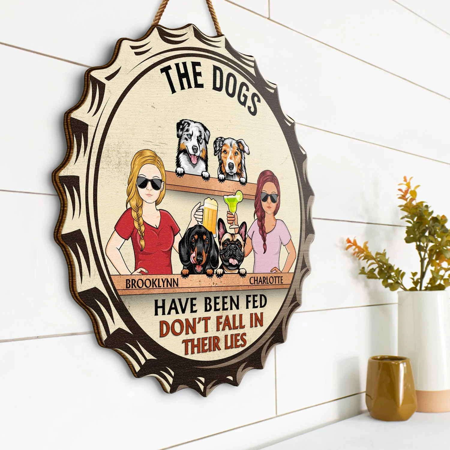 Welcome Hope You Brought Alcohol - Birthday, Loving Home Decor Gift For Dog Mom, Dad, Pet Owner - Personalized Custom Shaped Wood Sign - Image 2