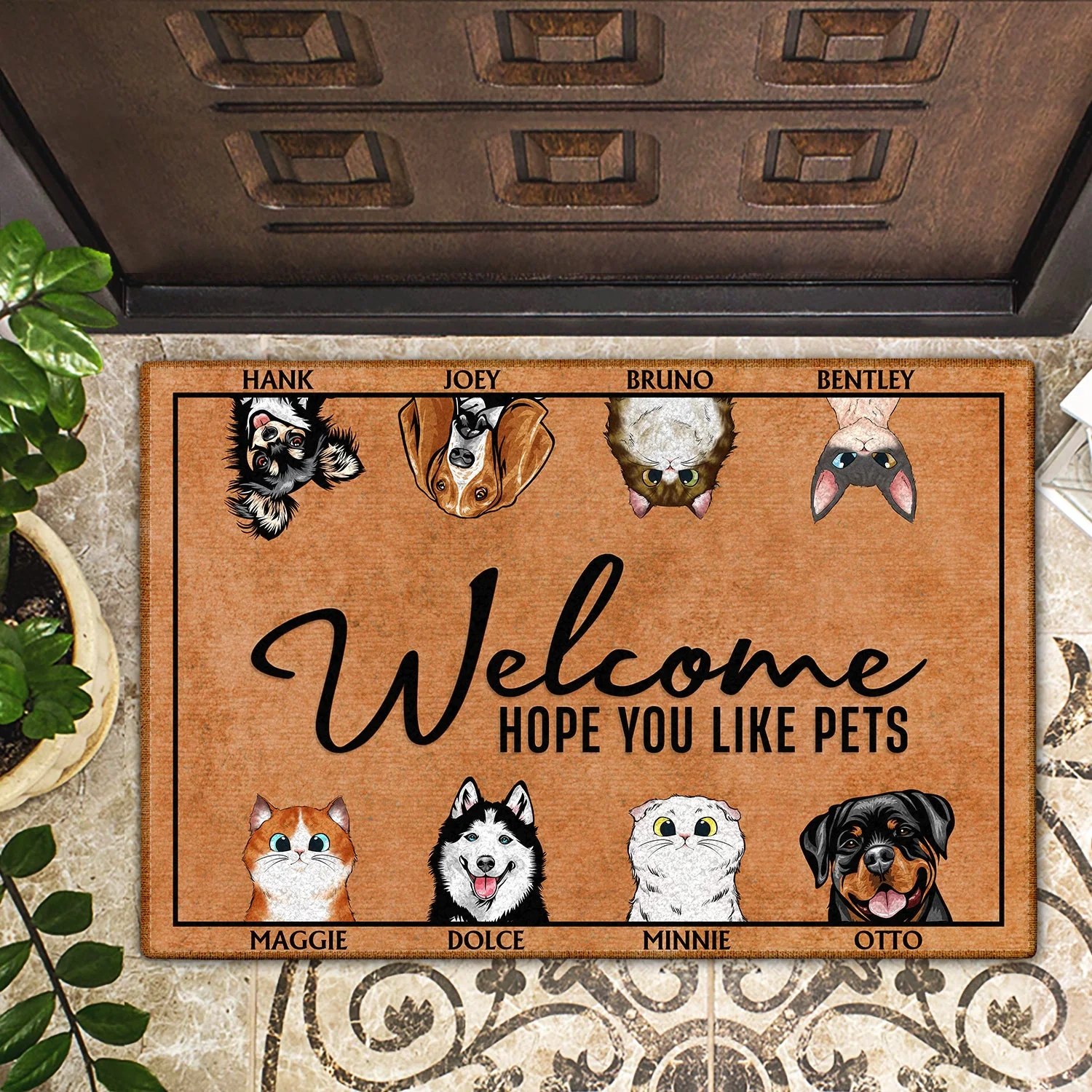 Welcome Hope You Like Dogs Cats - Gift For Pet Lovers - Personalized Custom Doormat - Image 2