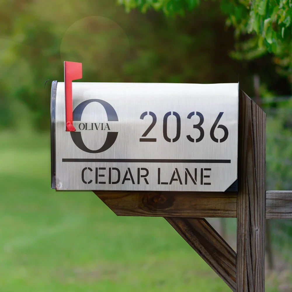 Welcome House Address Number Sign - Personalized Mailbox Cover - Image 2