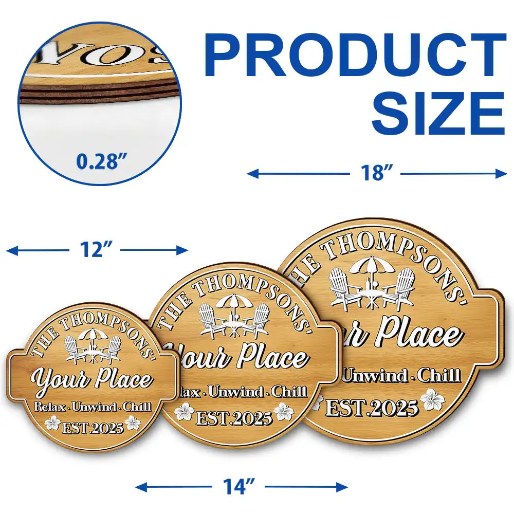 Welcome To Our Backyard Oasis - Personalized Custom Shaped Wood Sign - Image 5