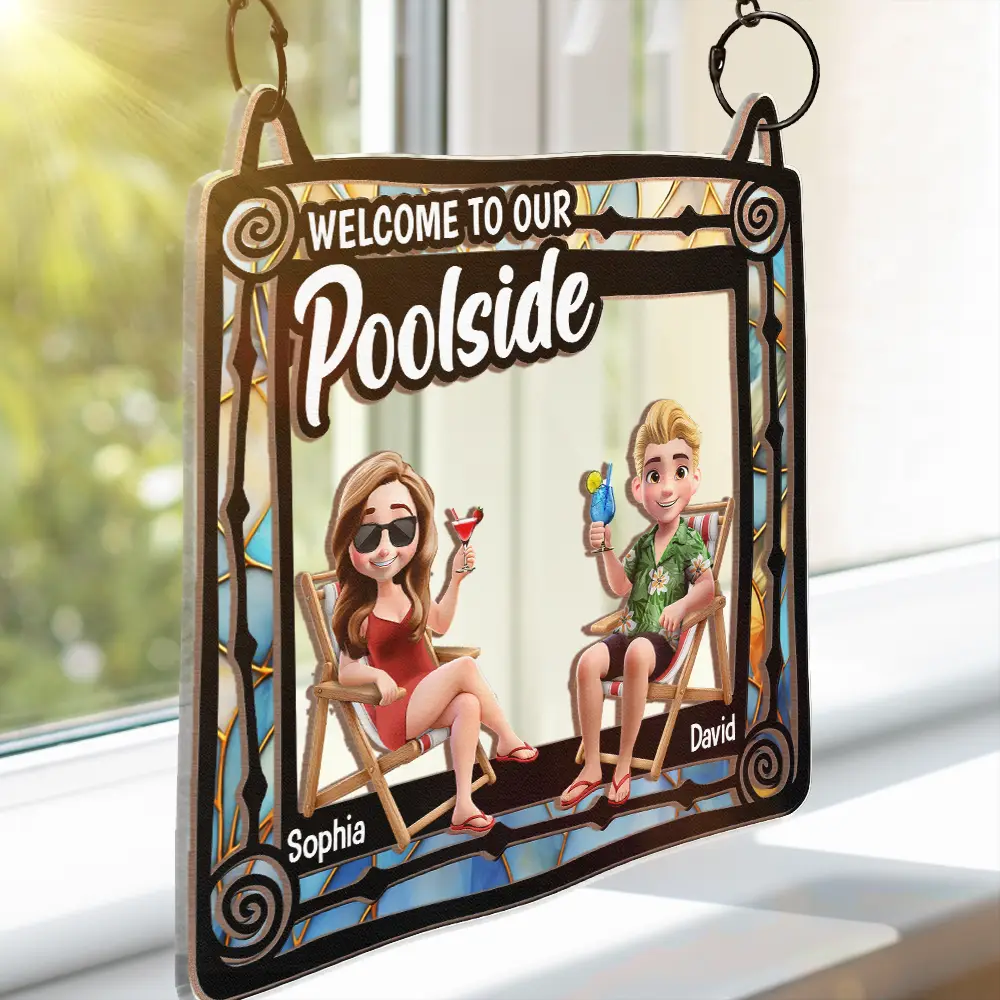 Welcome To Our Beach House - Personalized Window Hanging Suncatcher Ornament - Image 3