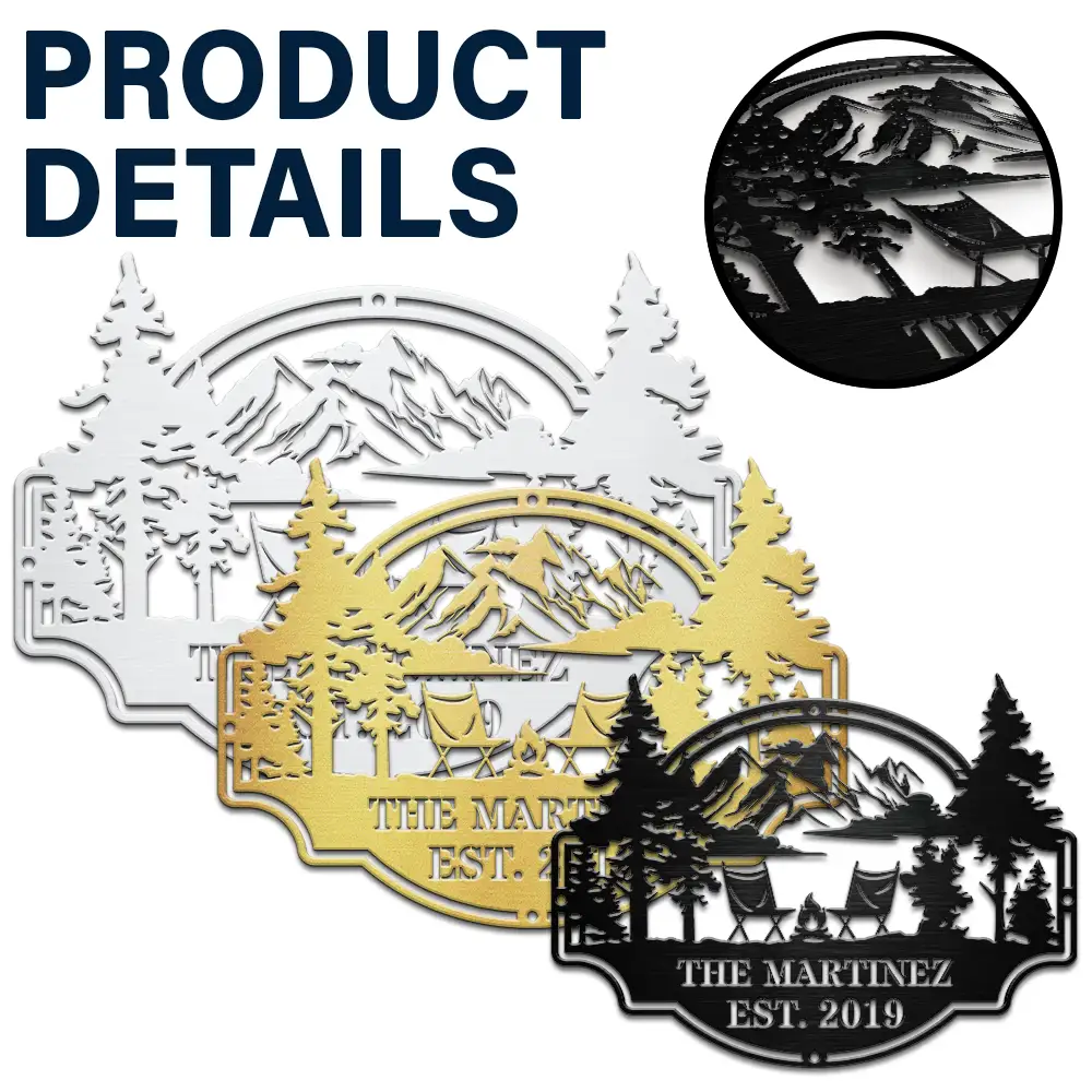 Welcome To Our Campsite - Personalized Cutout Metal Sign - Image 5