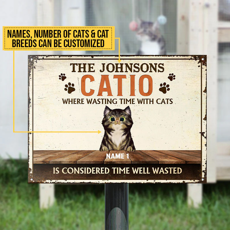 Welcome To Our Catio, Catio Decor, Cat Enclosure Decor, Cat Lover Gift, Custom Classic Metal Signs - Image 2