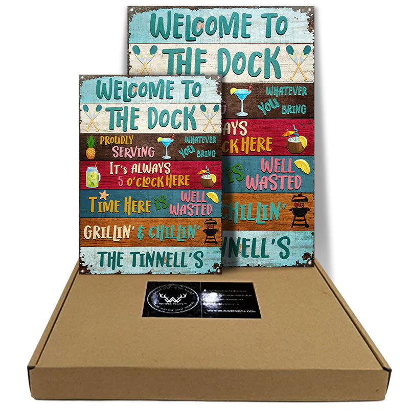 Welcome To Our Dock - Personalized Custom Classic Metal Signs - Image 3