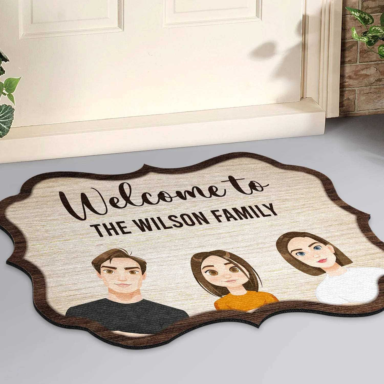 Welcome To Our Family - Family Gift - Personalized Custom Shaped Doormat - Image 2