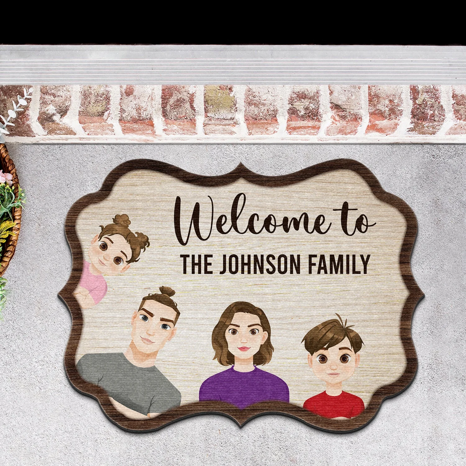 Welcome To Our Family - Family Gift - Personalized Custom Shaped Doormat - Image 3