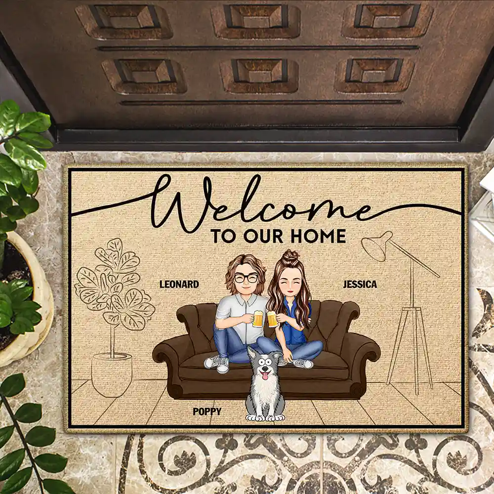 Welcome To Our Home Family - Personalized Doormat - Image 2