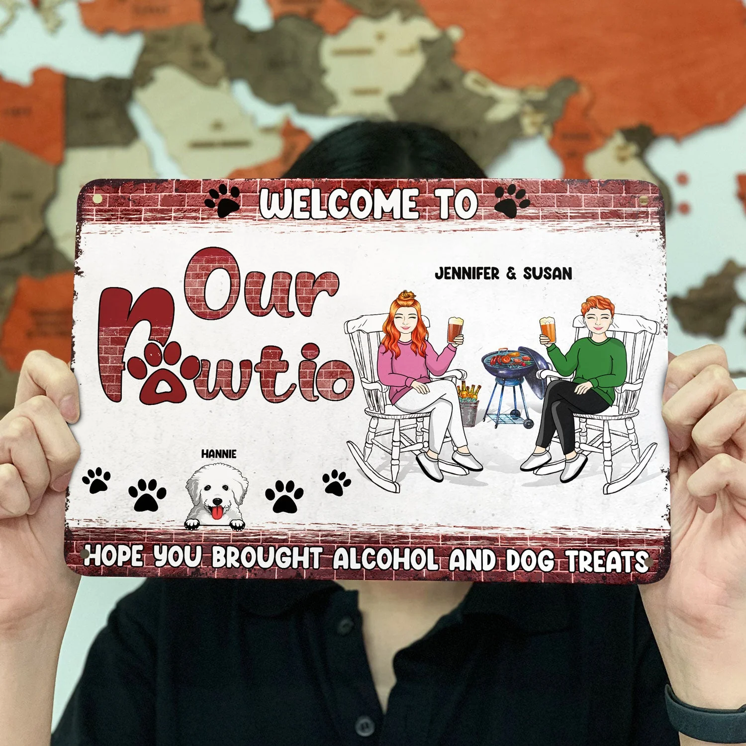 Welcome To Our Pawtio - Patio Decor For Dog Mom Dog Dad - Personalized Custom Classic Metal Signs - Image 3
