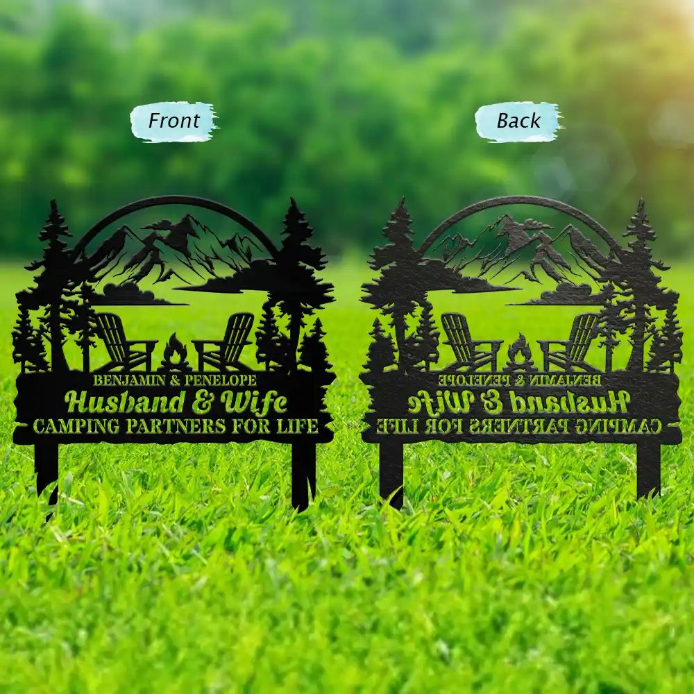 Welcome To Our Place You And Me We Got This - Personalized Metal Garden Stake - Image 2