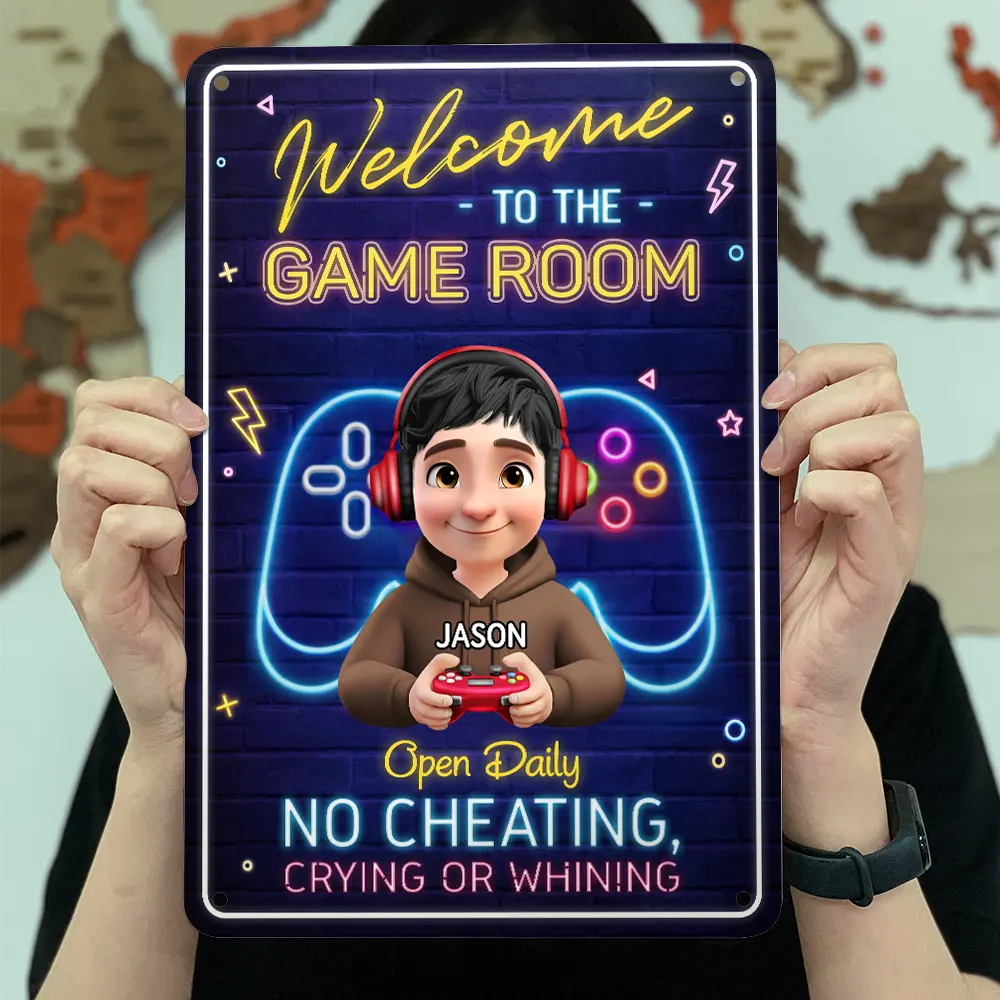 Welcome To The Game Room - Personalized Classic Metal Signs - Image 3