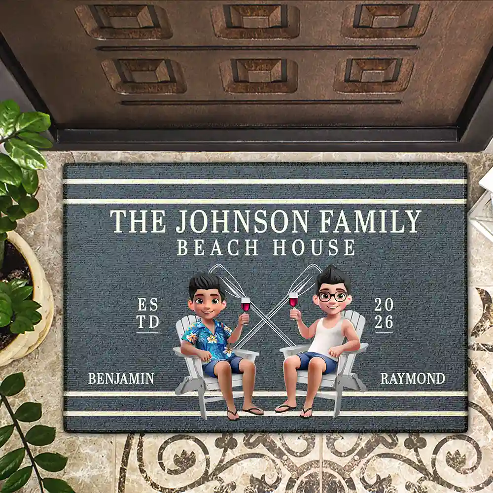 Welcome To The Lake Beach House - Personalized Doormat - Image 2