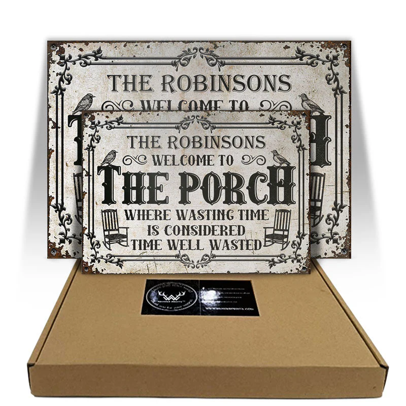Welcome To The Porch Where Wasting Time - Outside Decor - Personalized Custom Classic Metal Signs - Image 3