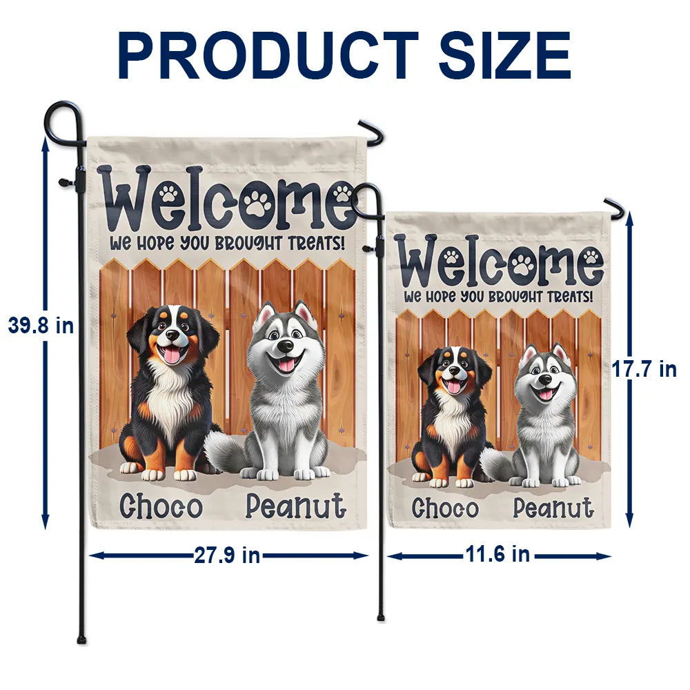 Welcome We Hope You Brought Treats 3D Effect Dogs - Personalized Flag - Image 5