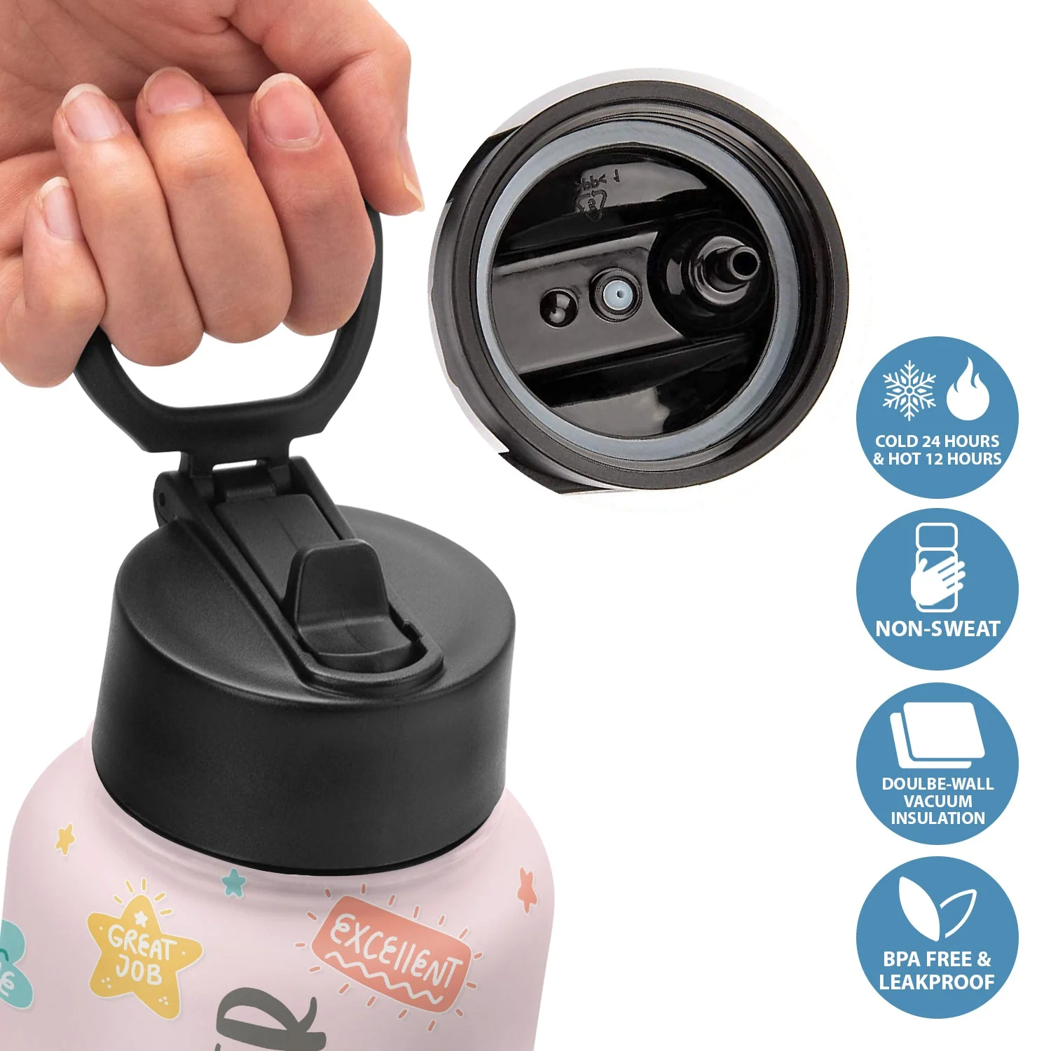 Well Done Awesome Encouragement - Gift For Kids - Personalized Kids Water Bottle - Image 4
