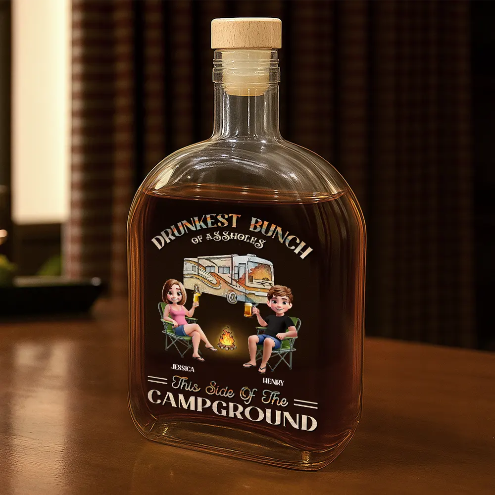 We're Drunks We Go Camping - Personalized Whiskey Bottle - Image 2