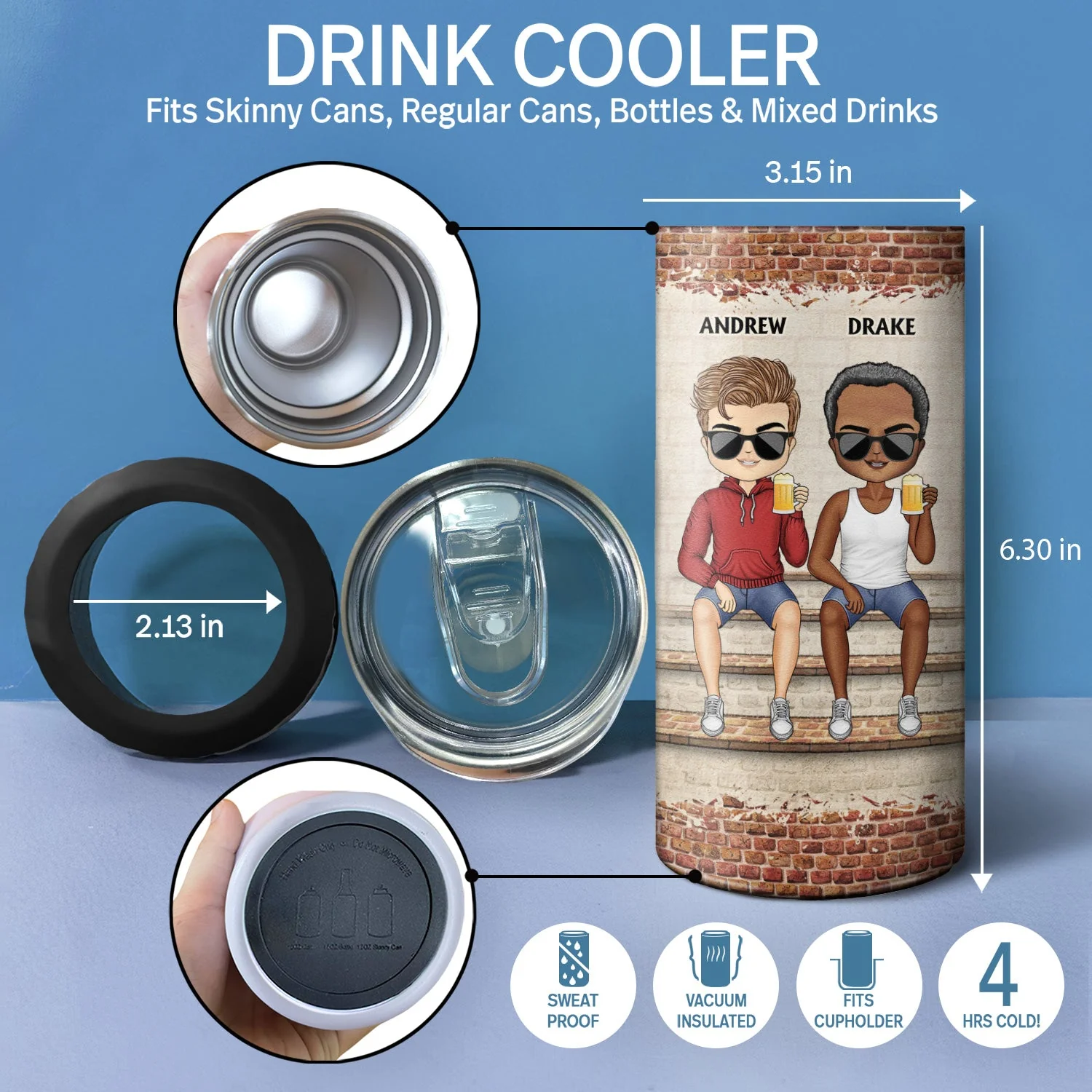 We're Not Sugar And Spice And Everything Nice We're Sage And Hood Best Friends - Bestie BFF Gift - Personalized Custom 4 In 1 Can Cooler Tumbler - Image 4
