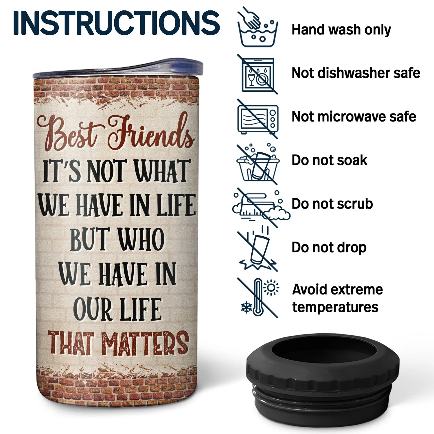We're Not Sugar And Spice And Everything Nice We're Sage And Hood Best Friends - Bestie BFF Gift - Personalized Custom 4 In 1 Can Cooler Tumbler - Image 5