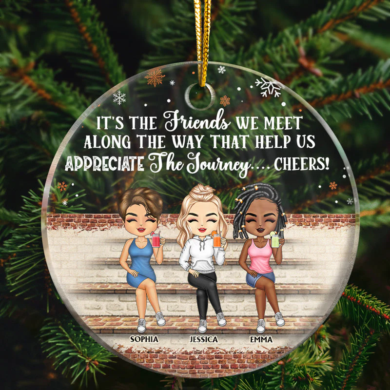 We're Not Sugar And Spice And Everything Nice We're Sage And Hood Christmas Best Friends - Bestie BFF Gift - Personalized Custom Circle Acrylic Ornament - Image 2