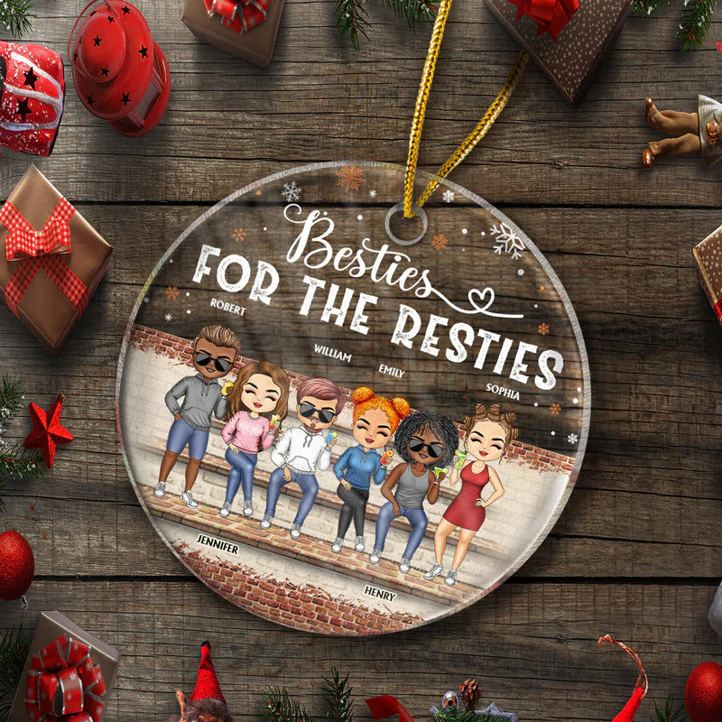 We're Not Sugar And Spice And Everything Nice We're Sage And Hood Christmas Best Friends - Bestie BFF Gift - Personalized Custom Circle Acrylic Ornament - Image 5