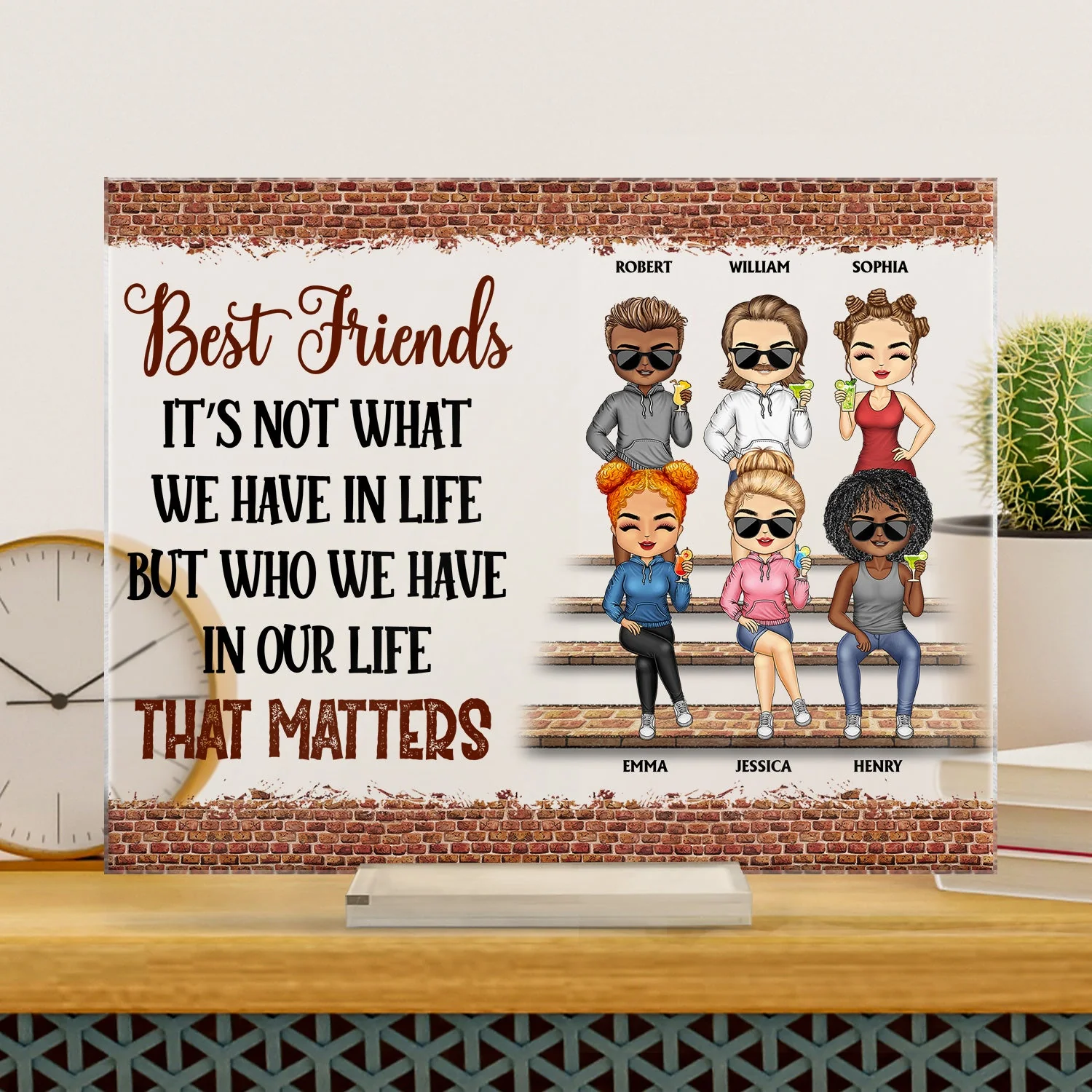 We're Not Sugar And Spice And Everything Nice We're Sage And Hood Best Friends - Bestie BFF Gift - Personalized Custom Horizontal Rectangle Acrylic Plaque - Image 3