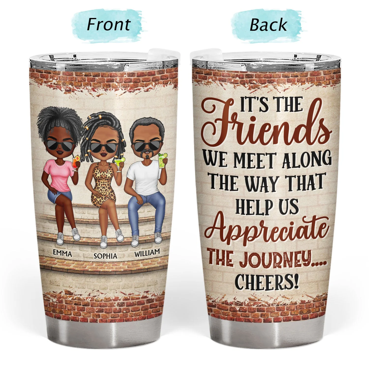 We're Not Sugar And Spice And Everything Nice We're Sage And Hood Best Friends Dark - Bestie BFF Gift - Personalized Custom Tumbler - Image 3