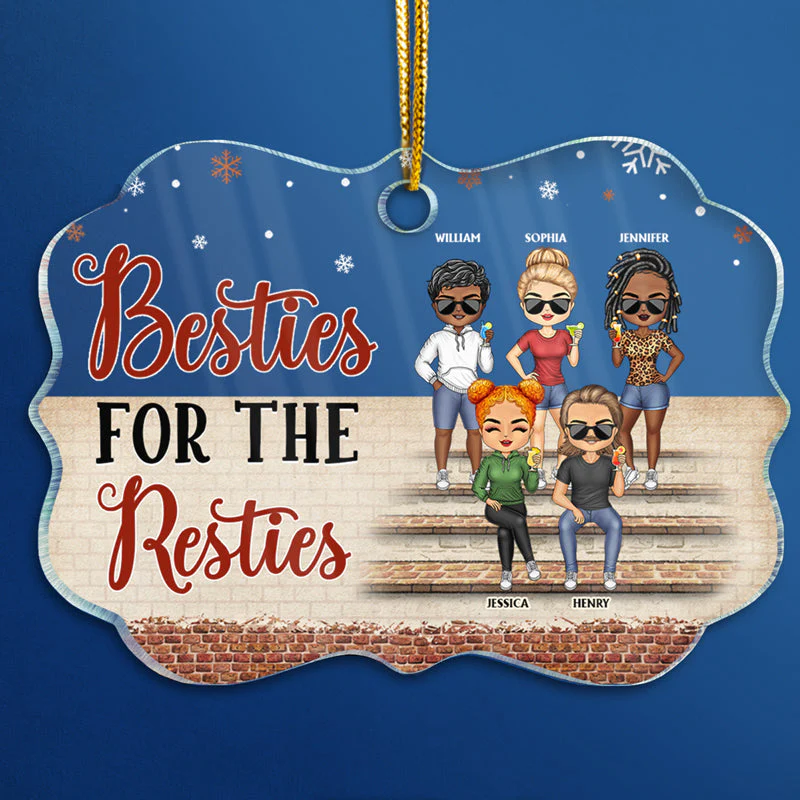 We're Not Sugar And Spice And Everything Nice We're Sage And Hood Christmas Best Friends - Bestie BFF Gift - Personalized Custom Medallion Acrylic Ornament - Image 3
