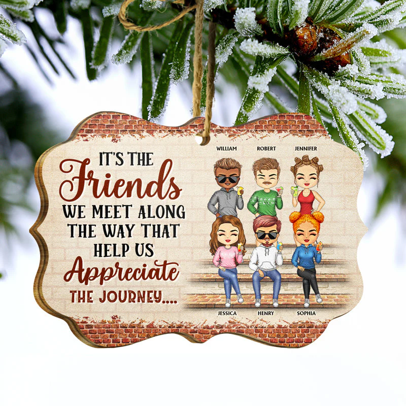 We're Not Sugar And Spice And Everything Nice We're Sage And Hood Christmas Best Friends - Bestie BFF Gift - Personalized Custom Wooden Ornament - Image 3