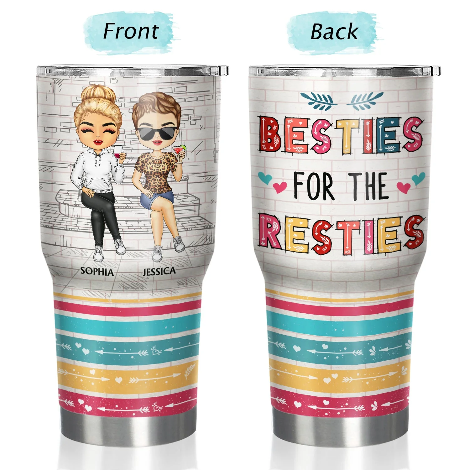 We're Not Sugar And Spice And Everything Nice We're Sage And Hood White Best Friends - Bestie BFF Gift - Personalized Custom 30 Oz Tumbler - Image 3