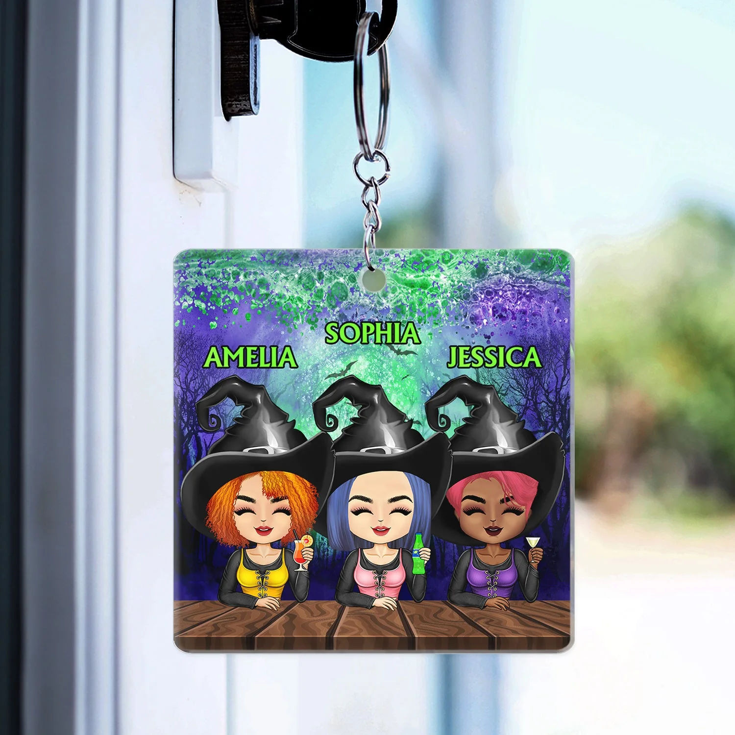 We're Not Sugar And Spice And Everything Nice Witch Best Friends - Bestie BFF Gift - Personalized Acrylic Keychain - Image 3