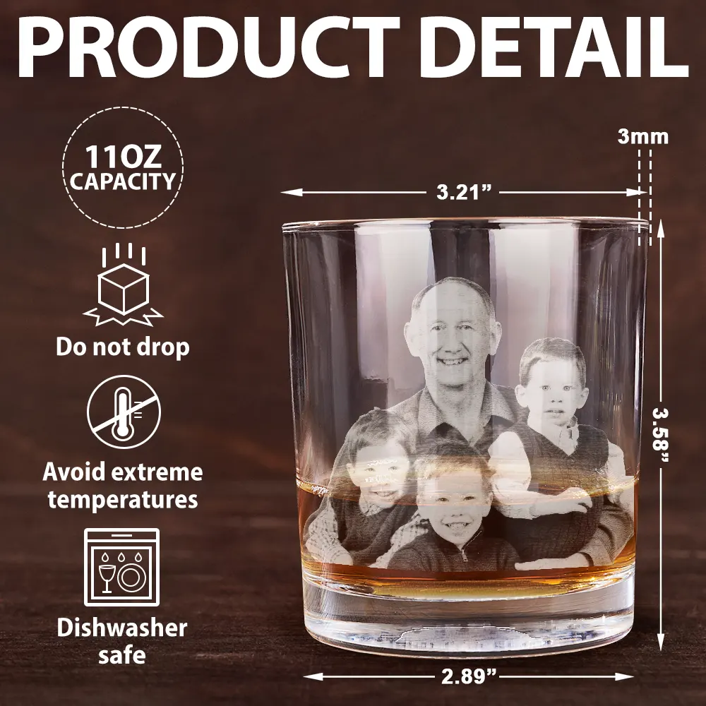 Custom Photo We're Yours No Returns Or Refunds Hand Punch - Personalized Engraved Whiskey Glass - Image 7