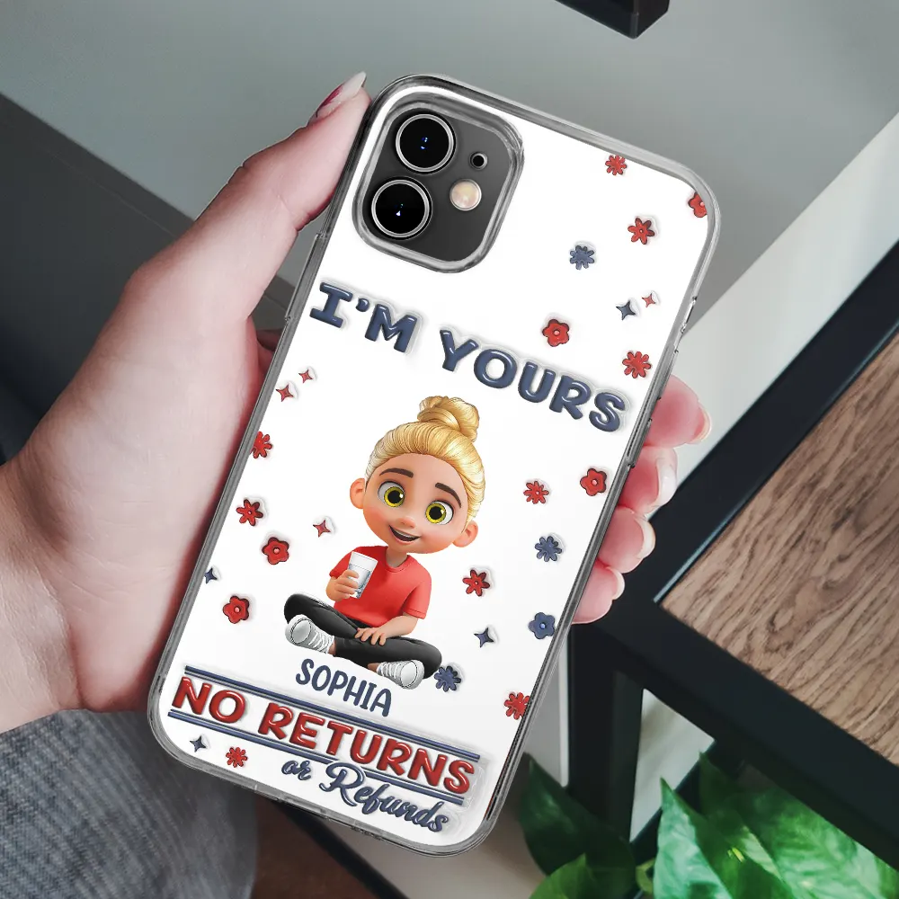 We're Yours No Returns Or Refunds Parents Grandparents - 3D Inflated Effect Printed, Personalized Clear Phone Case - Image 6