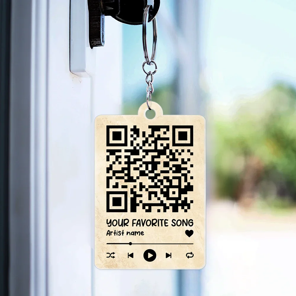We're Yours No Returns QR Song Code - Personalized Acrylic Keychain - Image 4