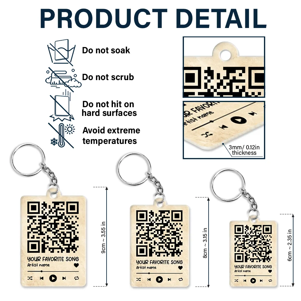 We're Yours No Returns QR Song Code - Personalized Acrylic Keychain - Image 6