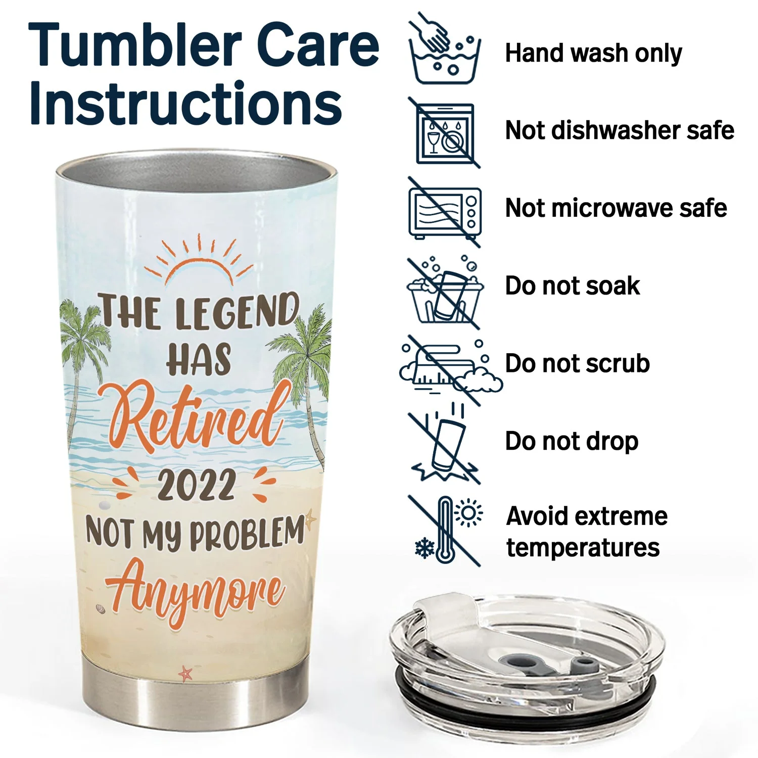 What Day Is Today Who Cares Summer Vibe, Beach - Retirement Gift - Personalized Custom Tumbler - Image 5