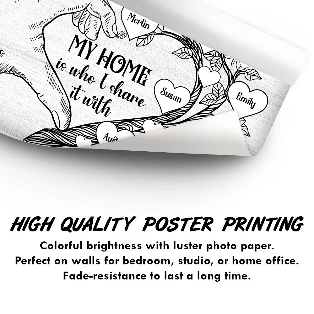 What I Love Most About My Home - Gift For Couples & Families - Personalized Custom Poster - Image 3