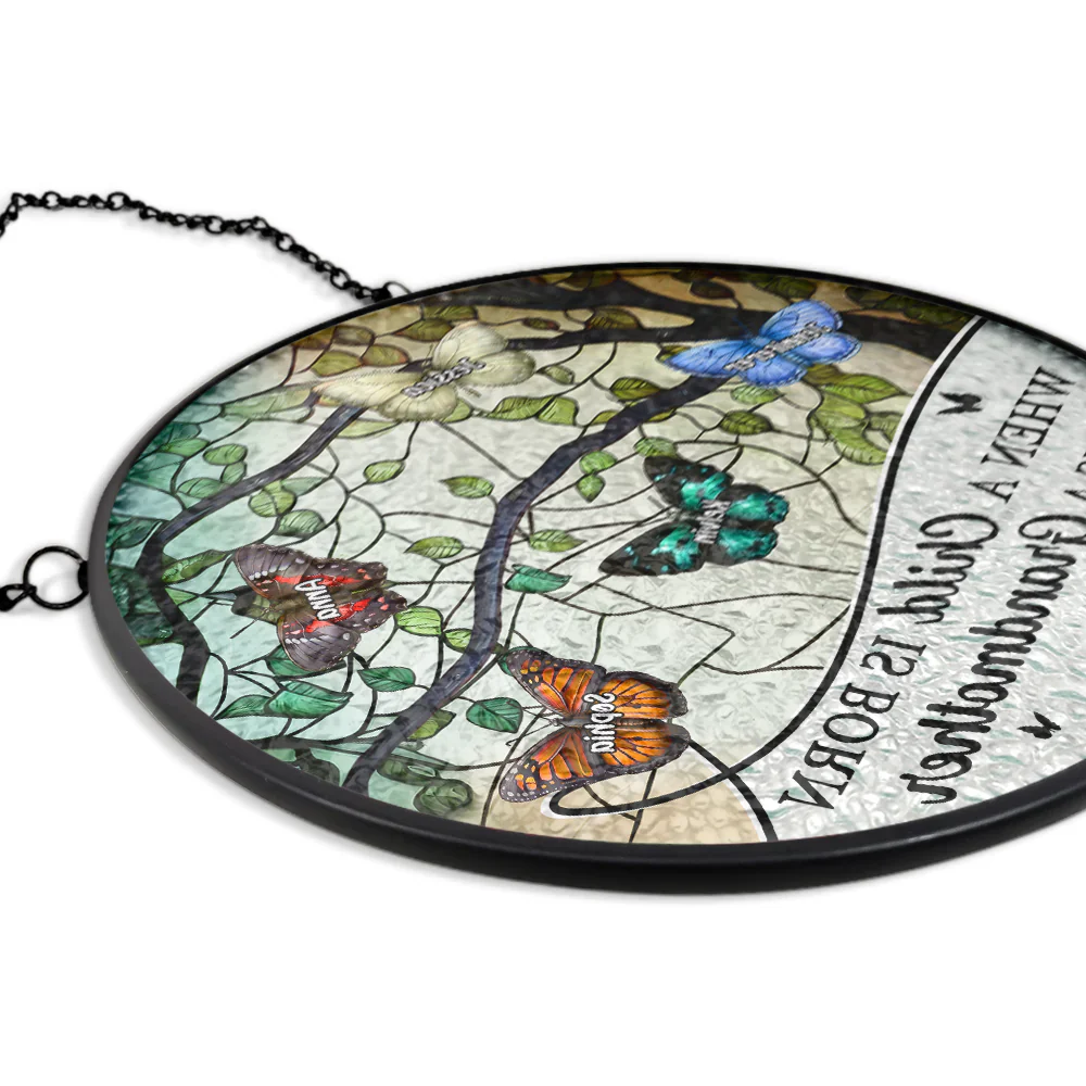 When A Child Is Born - Personalized Stained Glass Window Hanging Suncatcher - Image 5