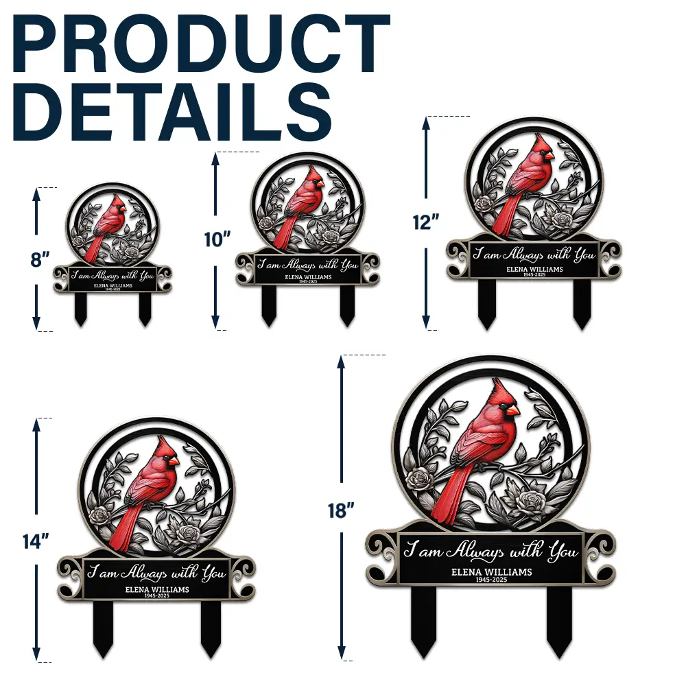 When Cardinals Appear - Personalized Metal Garden Stake - Image 5