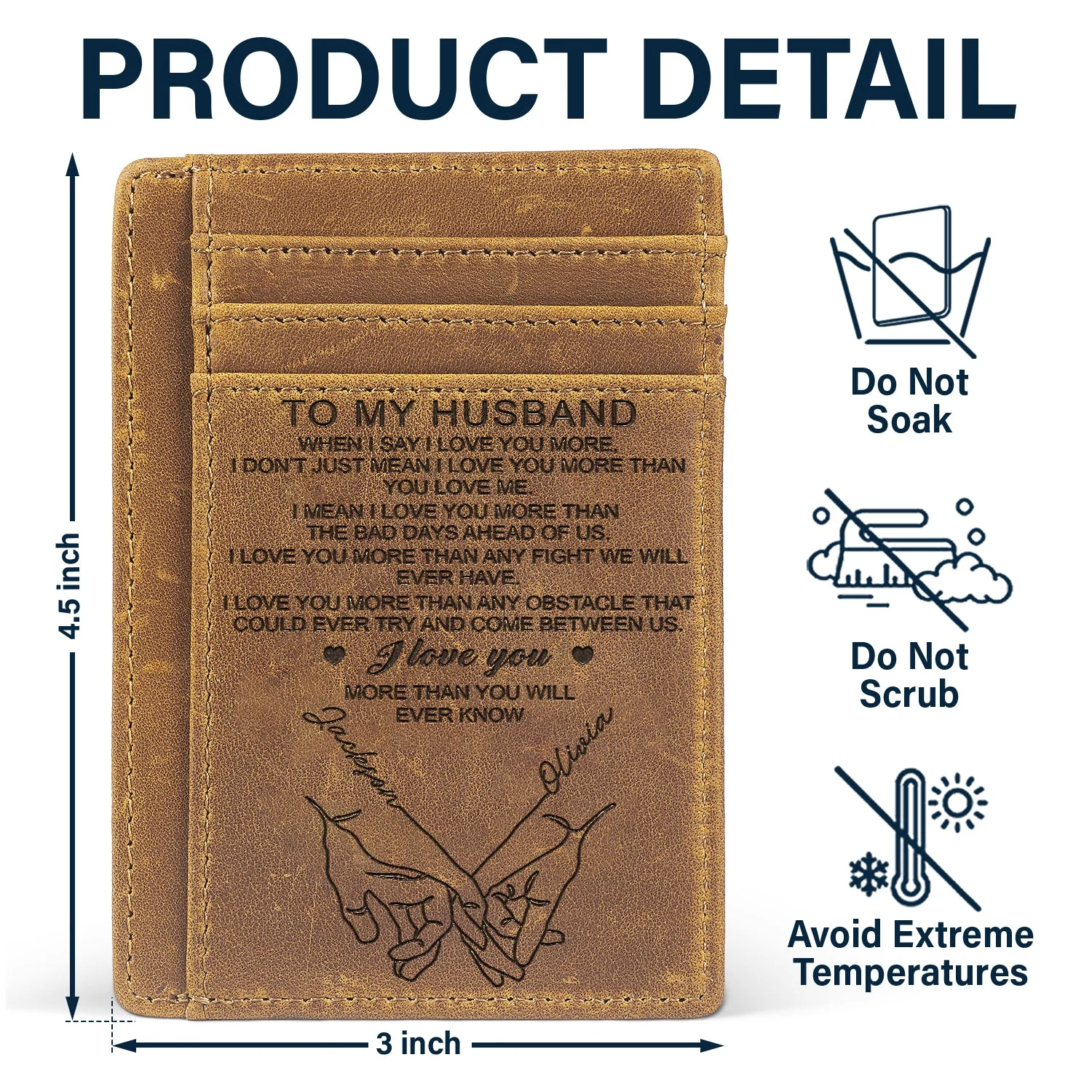 When I Say I Love You More - Gift For Couples, Husband, Wife - Personalized Card Wallet - Image 5