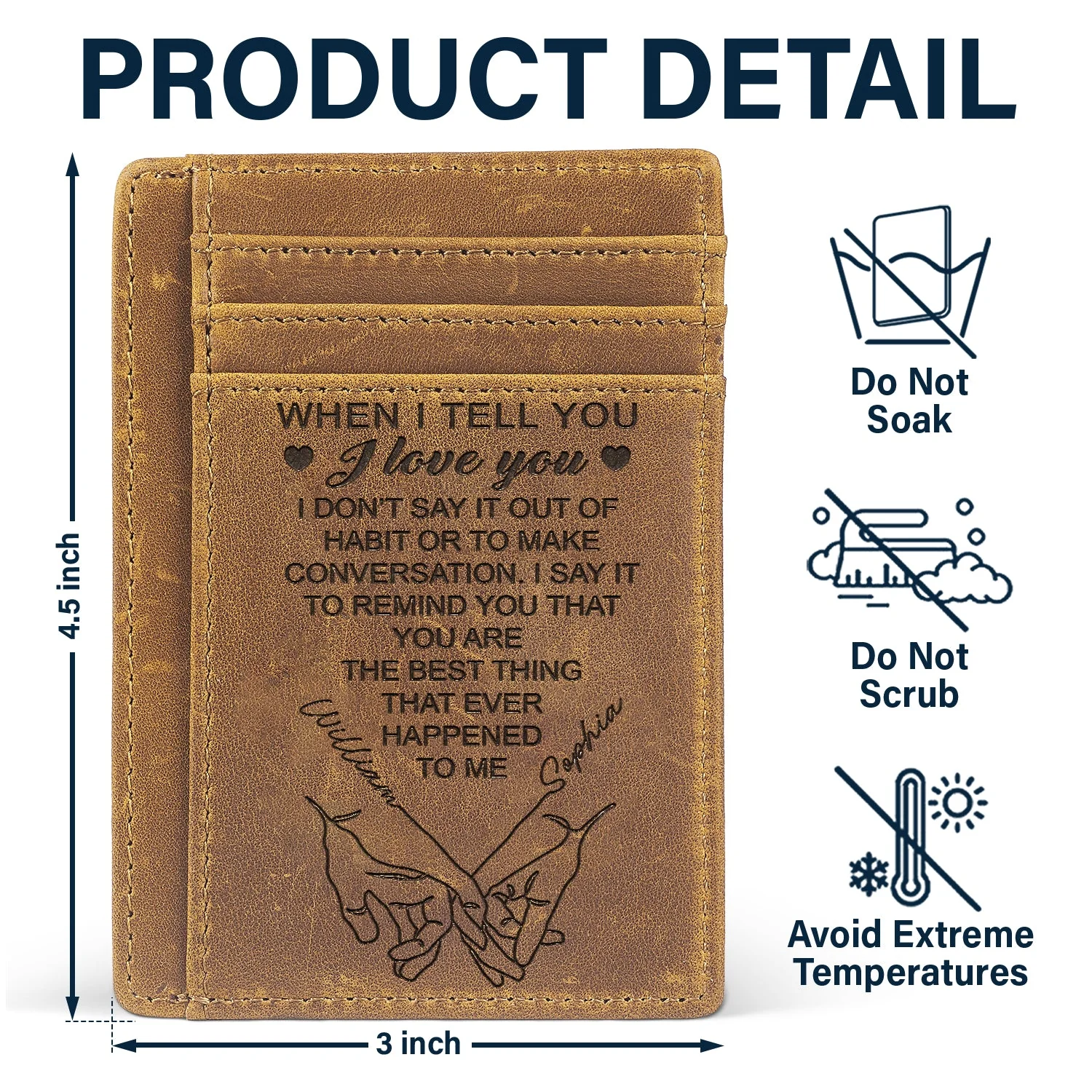 When I Tell You I Love You - Gift For Couples, Husband, Wife - Personalized Card Wallet - Image 5