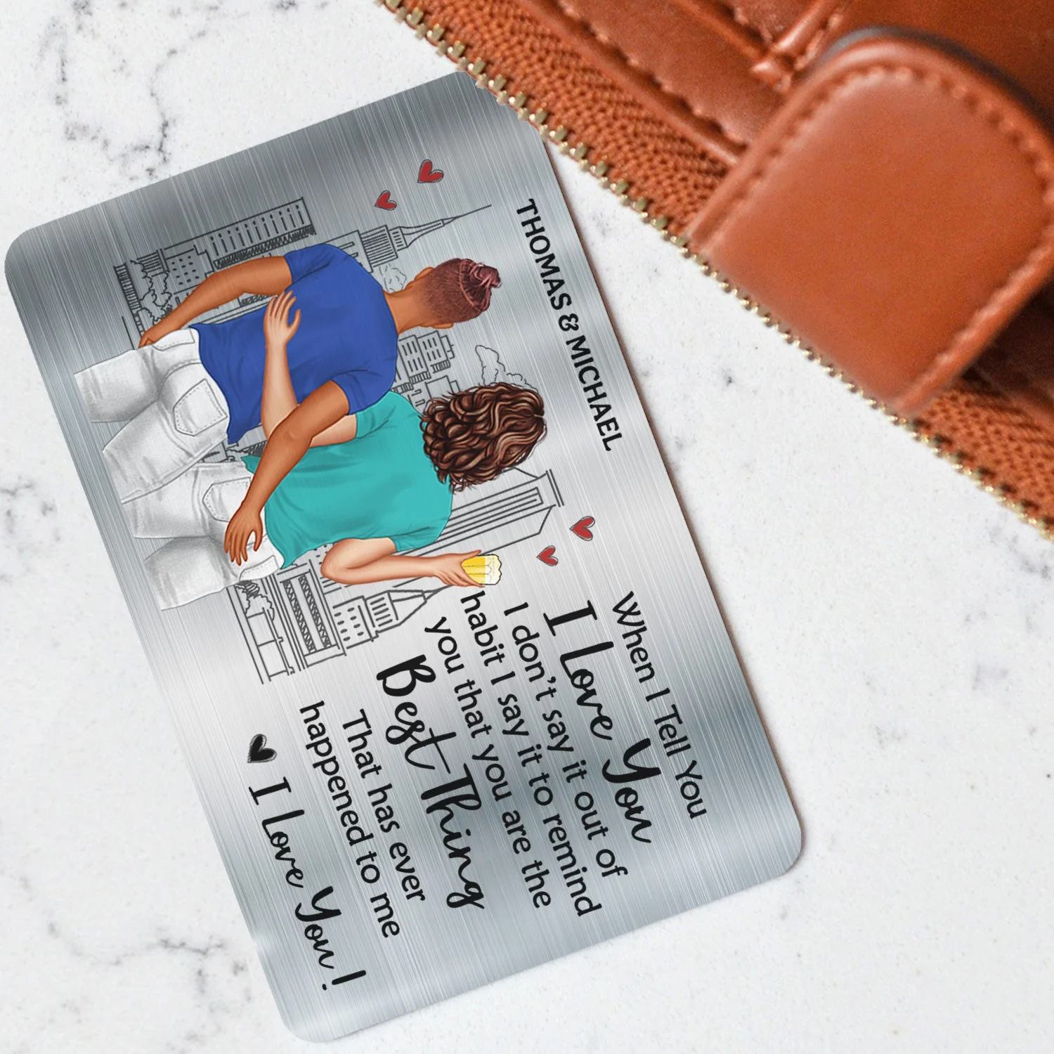 When I Tell You I Love You - Gift For Couples - Personalized Aluminum Wallet Card - Image 3