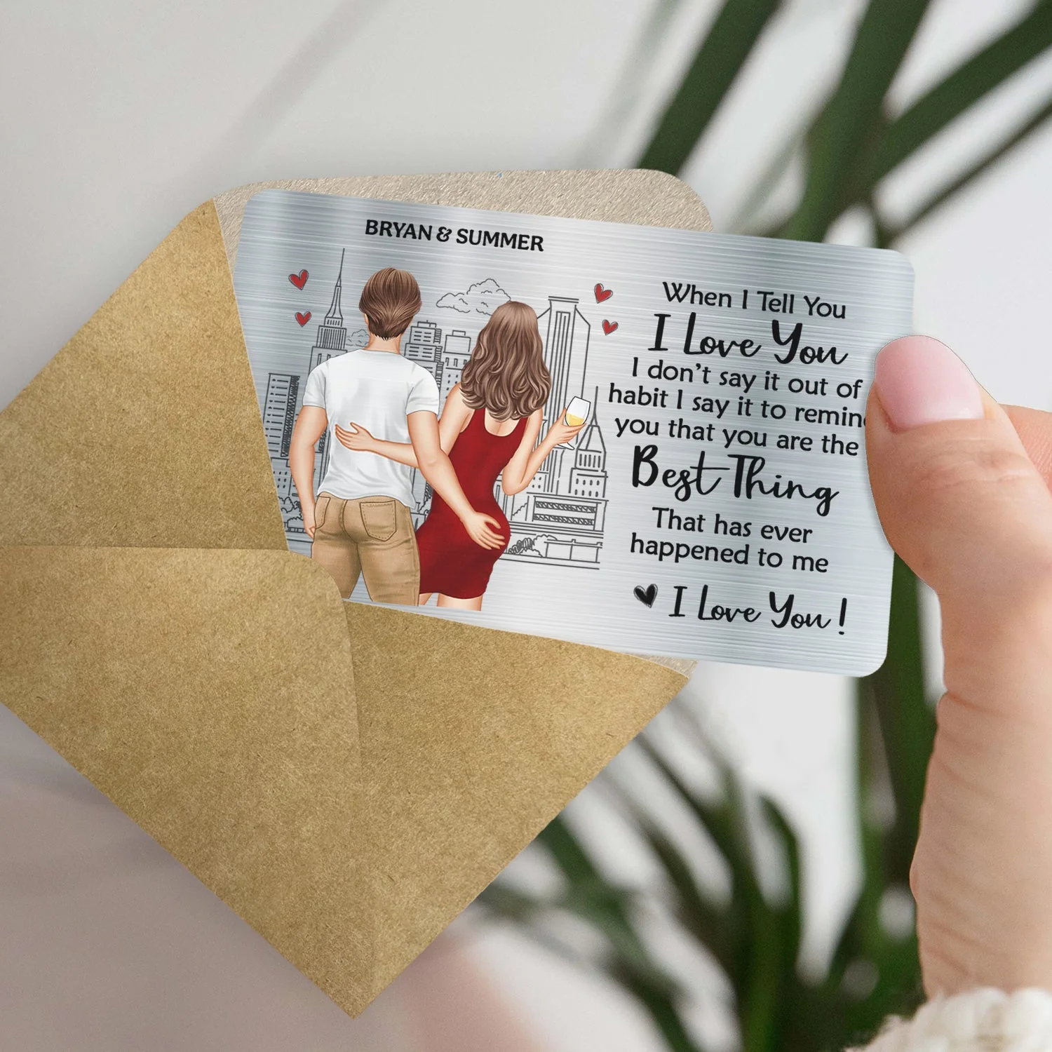 When I Tell You I Love You - Gift For Couples - Personalized Aluminum Wallet Card - Image 5