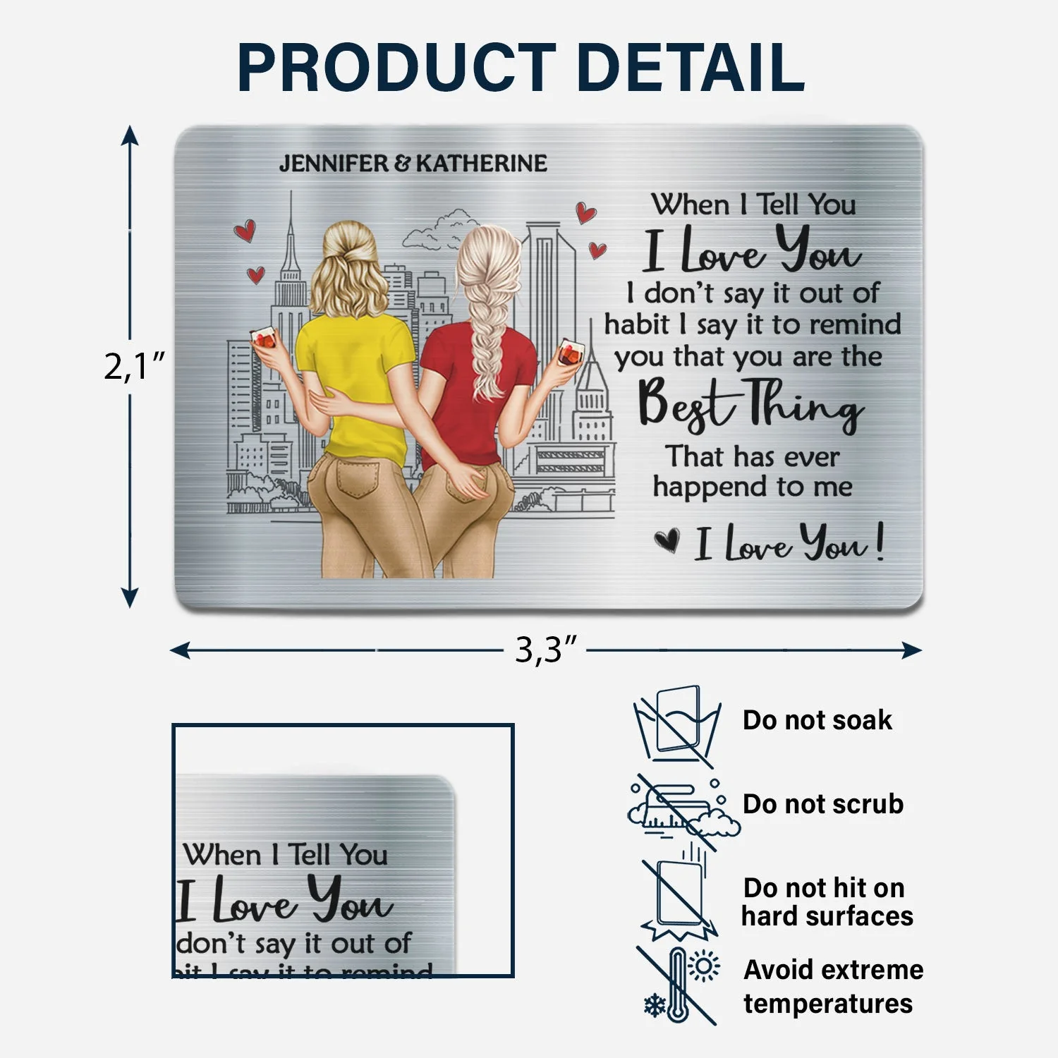 When I Tell You I Love You - Gift For Couples - Personalized Aluminum Wallet Card - Image 6