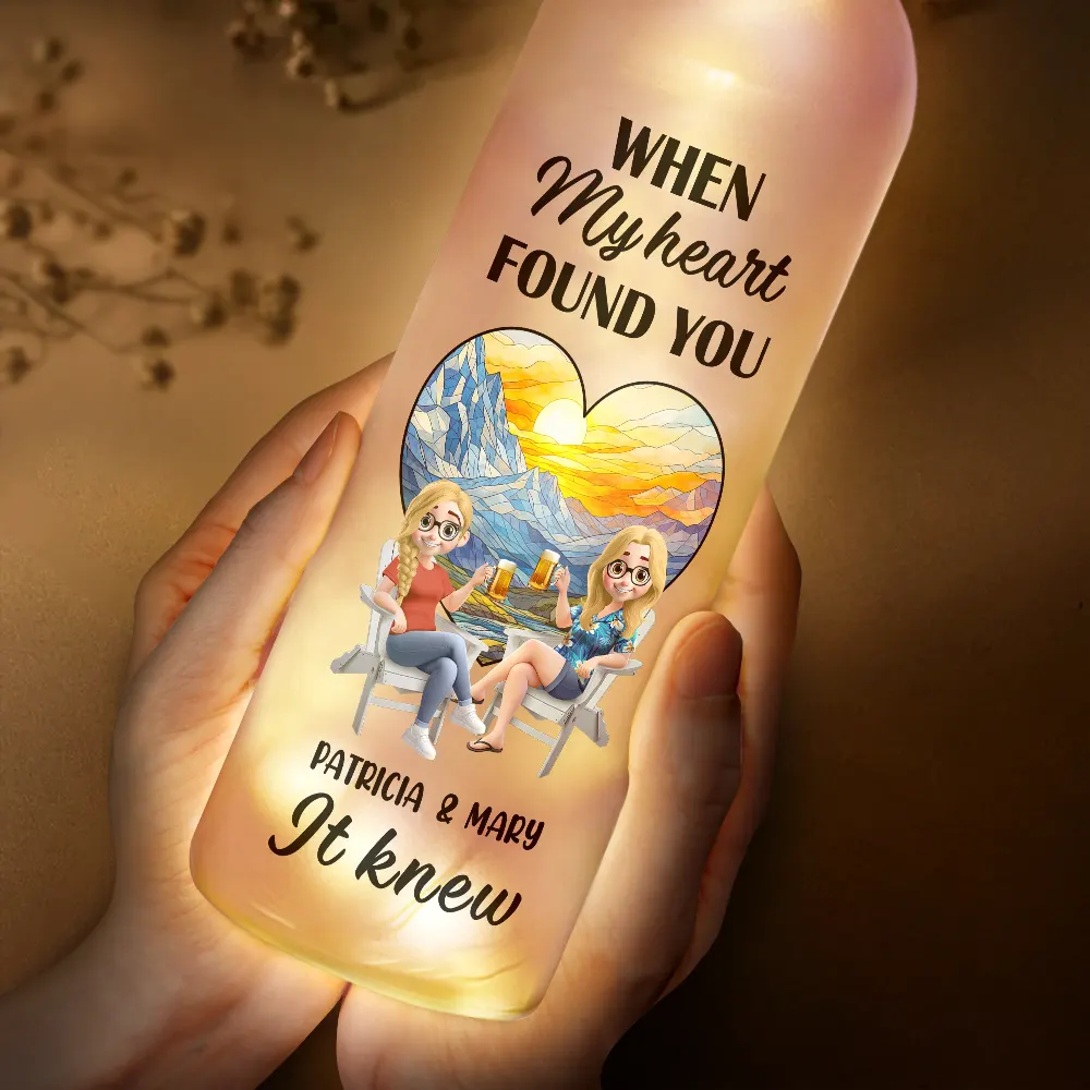 When My Heart Found You It Knew - Personalized Bottle Light - Image 3