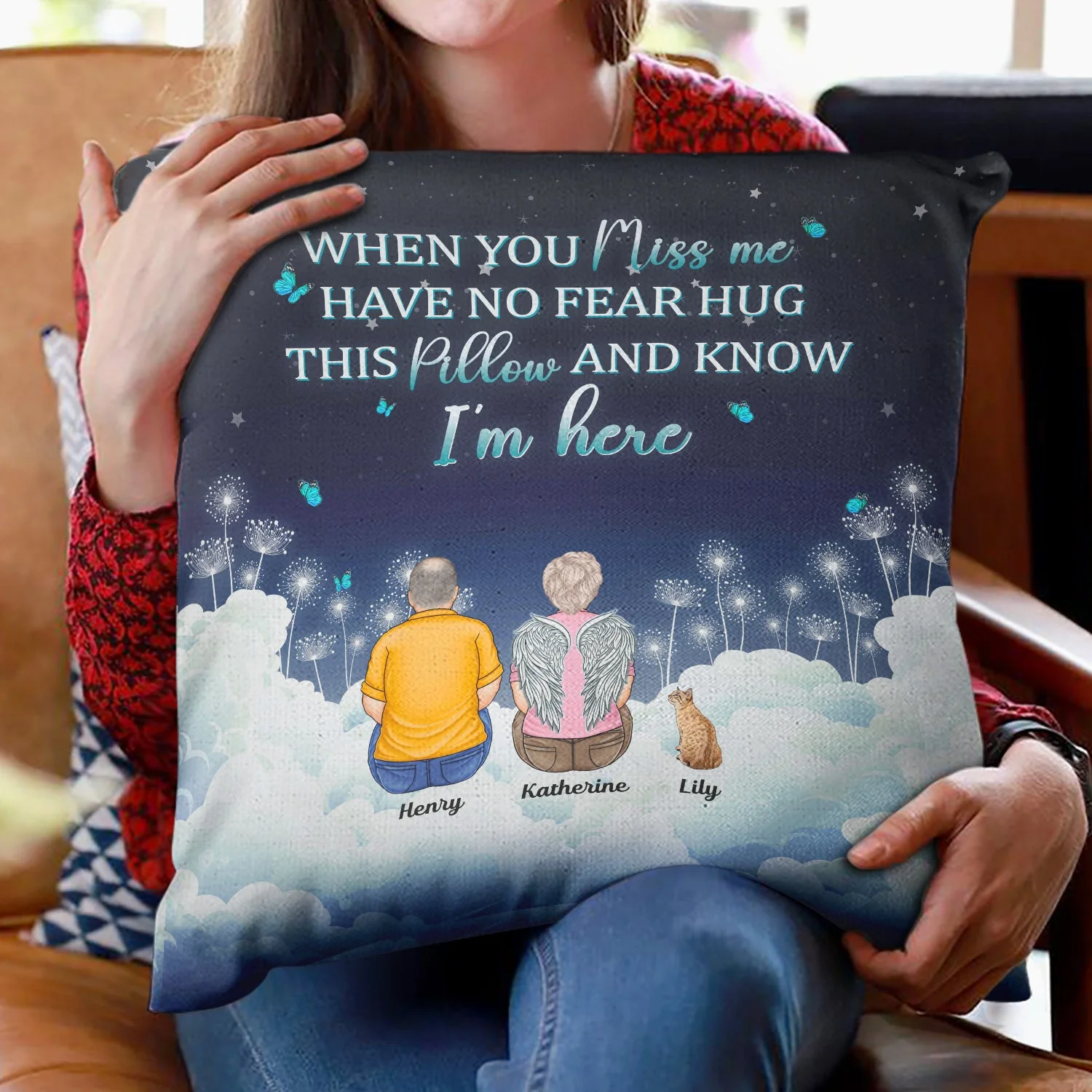 When You Miss Me Have No Fear - Memorial Sympathy Gift For Dog Lovers - Personalized Pillow - Image 2